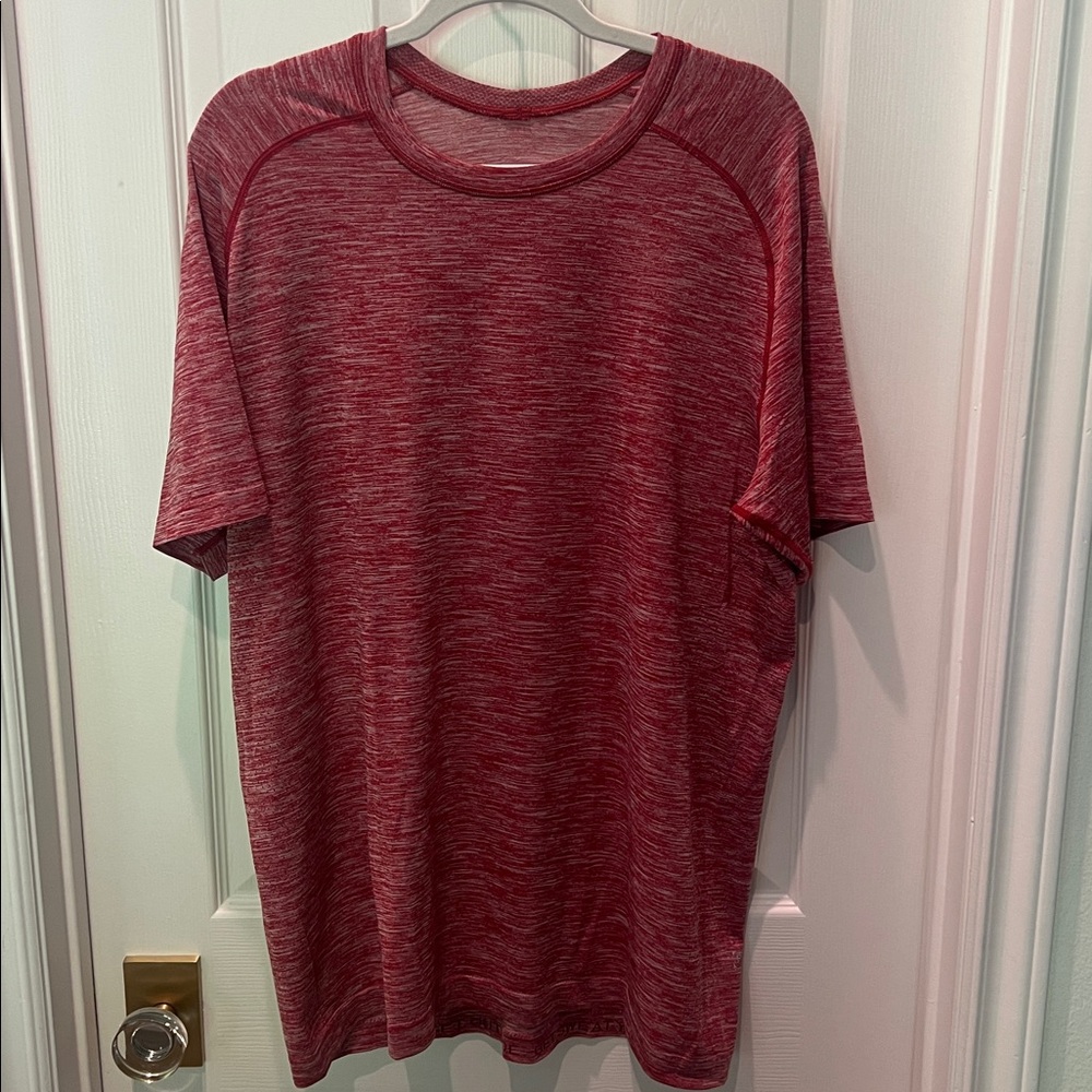 Lululemon Metal Vent Surge Short Sleeve Red Heather | White XLARGE